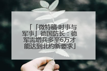 「微特稿·时事与军事」德国防长：德军需增兵多至6万才能达到北约新要求