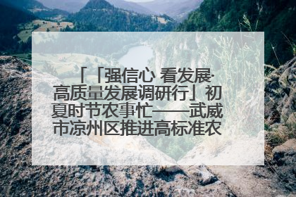 「强信心 看发展·高质量发展调研行」初夏时节农事忙——武威市凉州区推进高标准农田建设见闻