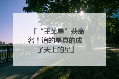 “王菲星”获命名！追的星真的成了天上的星