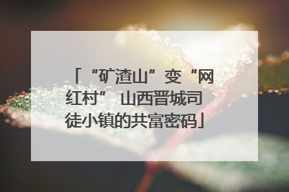 “矿渣山”变“网红村” 山西晋城司徒小镇的共富密码