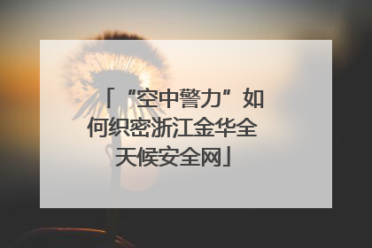 “空中警力”如何织密浙江金华全天候安全网