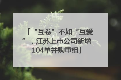 “互卷”不如“互爱”，江苏上市公司新增104单并购重组