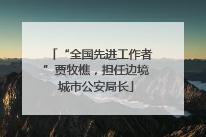 “全国先进工作者”贾牧樵，担任边境城市公安局长
