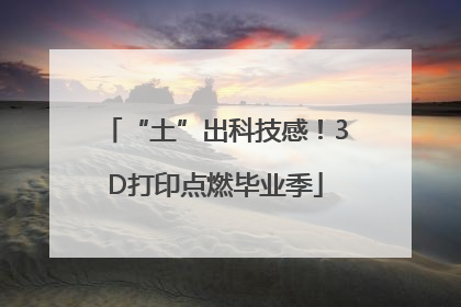 “土”出科技感！3D打印点燃毕业季