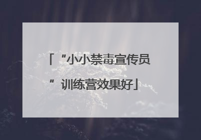 “小小禁毒宣传员”训练营效果好