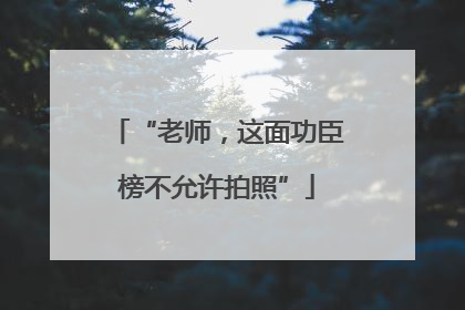 “老师，这面功臣榜不允许拍照”