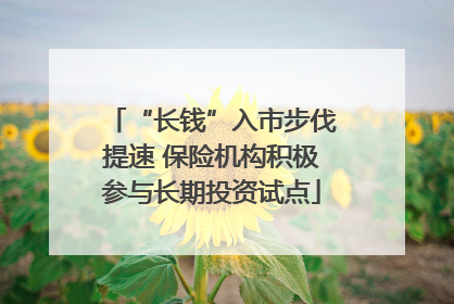 “长钱”入市步伐提速 保险机构积极参与长期投资试点