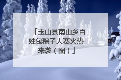 玉山县南山乡百姓包粽子大赛火热来袭（图）