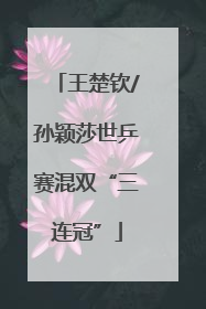 王楚钦/孙颖莎世乒赛混双“三连冠”