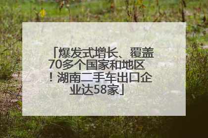 爆发式增长、覆盖70多个国家和地区！湖南二手车出口企业达58家
