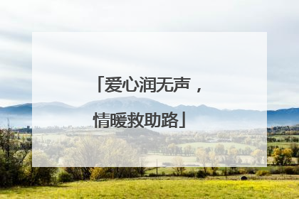 爱心润无声，情暖救助路