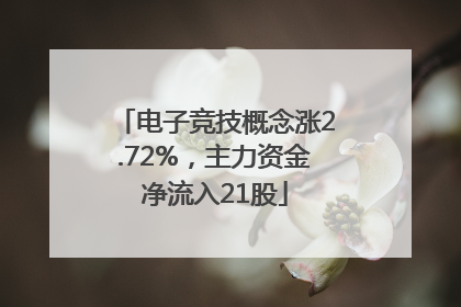 电子竞技概念涨2.72%，主力资金净流入21股