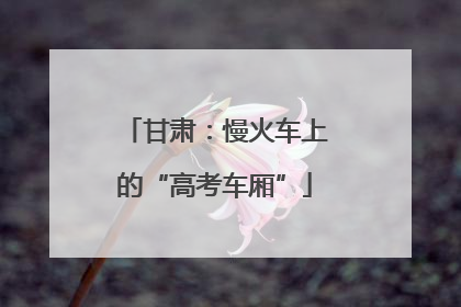 甘肃：慢火车上的“高考车厢”