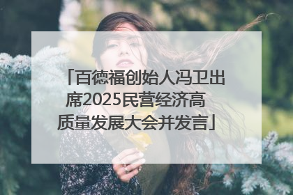 百德福创始人冯卫出席2025民营经济高质量发展大会并发言