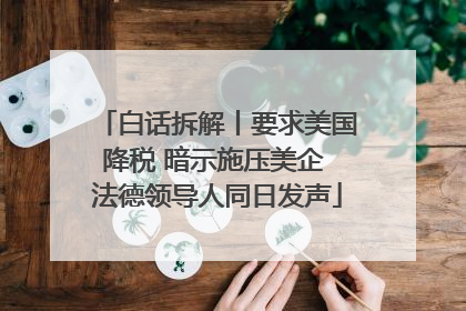 白话拆解丨要求美国降税 暗示施压美企 法德领导人同日发声
