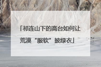 祁连山下的高台如何让荒漠“服软”披绿衣