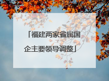 福建两家省属国企主要领导调整