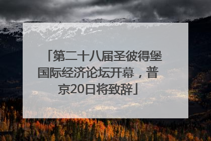 第二十八届圣彼得堡国际经济论坛开幕，普京20日将致辞