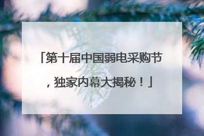 第十届中国弱电采购节，独家内幕大揭秘！