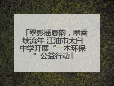 翠影摇夏韵，墨香续流年 江油市太白中学开展“一木环保”公益行动