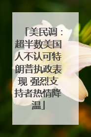 美民调：超半数美国人不认可特朗普执政表现 强烈支持者热情降温