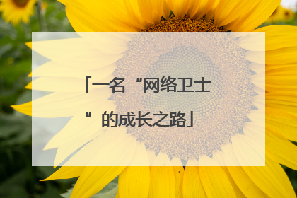 一名“网络卫士”的成长之路