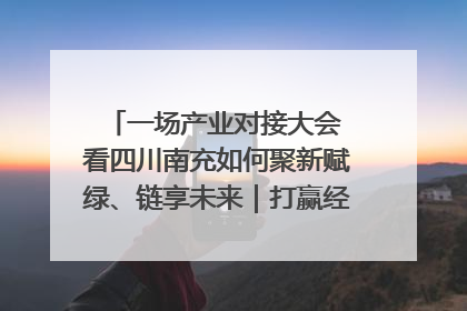 一场产业对接大会 看四川南充如何聚新赋绿、链享未来｜打赢经济发展翻身仗