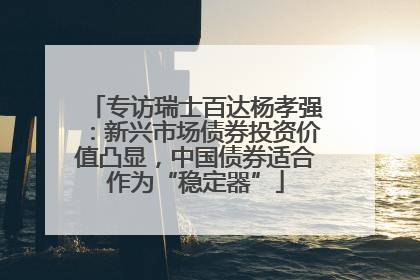专访瑞士百达杨孝强：新兴市场债券投资价值凸显，中国债券适合作为“稳定器”