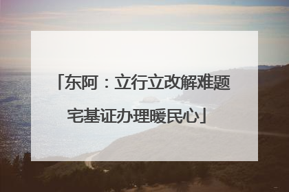 东阿：立行立改解难题 宅基证办理暖民心