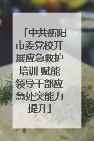 中共衡阳市委党校开展应急救护培训 赋能领导干部应急处突能力提升