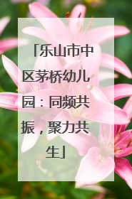 乐山市中区茅桥幼儿园：同频共振，聚力共生