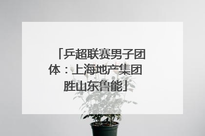 乒超联赛男子团体：上海地产集团胜山东鲁能