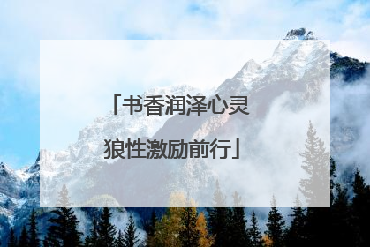书香润泽心灵 狼性激励前行