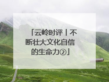 云岭时评丨不断壮大文化自信的生命力②