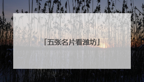 五张名片看潍坊
