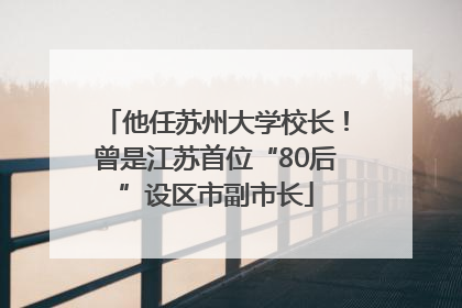 他任苏州大学校长！曾是江苏首位“80后”设区市副市长