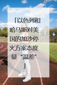 以色列和哈马斯对美国的加沙停火方案态度显“温差”