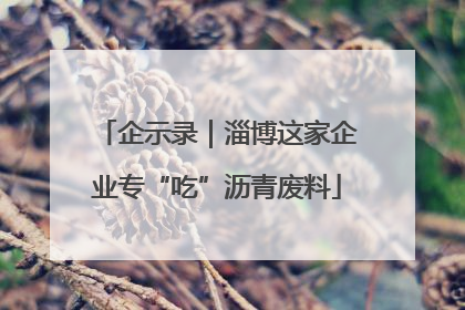 企示录｜淄博这家企业专“吃”沥青废料