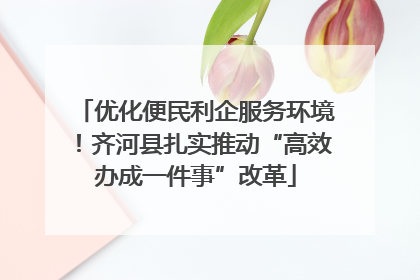 优化便民利企服务环境！齐河县扎实推动“高效办成一件事”改革