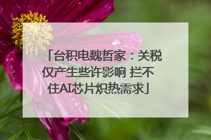 台积电魏哲家：关税仅产生些许影响 拦不住AI芯片炽热需求