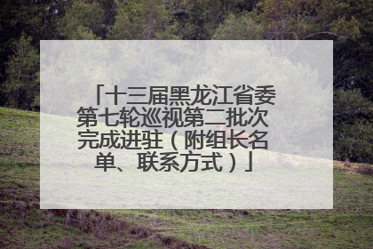 十三届黑龙江省委第七轮巡视第二批次完成进驻（附组长名单、联系方式）