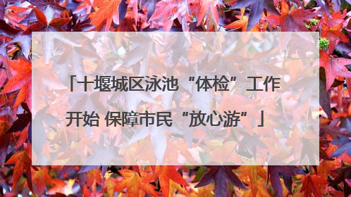 十堰城区泳池“体检”工作开始 保障市民“放心游”