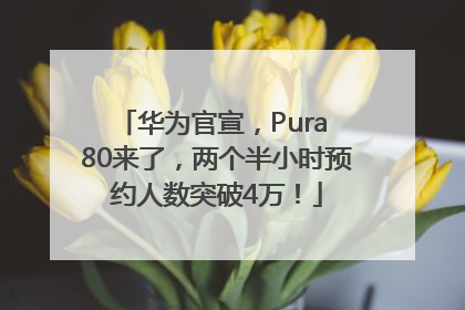 华为官宣，Pura 80来了，两个半小时预约人数突破4万！
