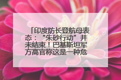 印度防长登航母表态：“朱砂行动”并未结束！巴基斯坦军方高官称这是一种危险的状况……