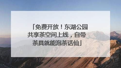 免费开放！东湖公园共享茶空间上线，自带茶具就能泡茶话仙