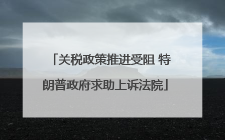 关税政策推进受阻 特朗普政府求助上诉法院
