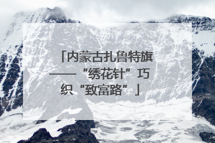 内蒙古扎鲁特旗——“绣花针”巧织“致富路”