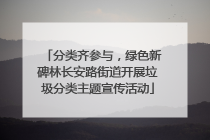 分类齐参与，绿色新碑林长安路街道开展垃圾分类主题宣传活动