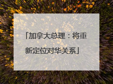 加拿大总理：将重新定位对华关系