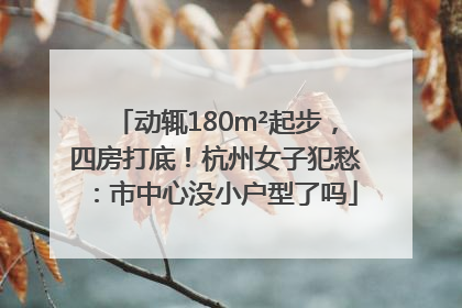 动辄180m²起步，四房打底！杭州女子犯愁：市中心没小户型了吗